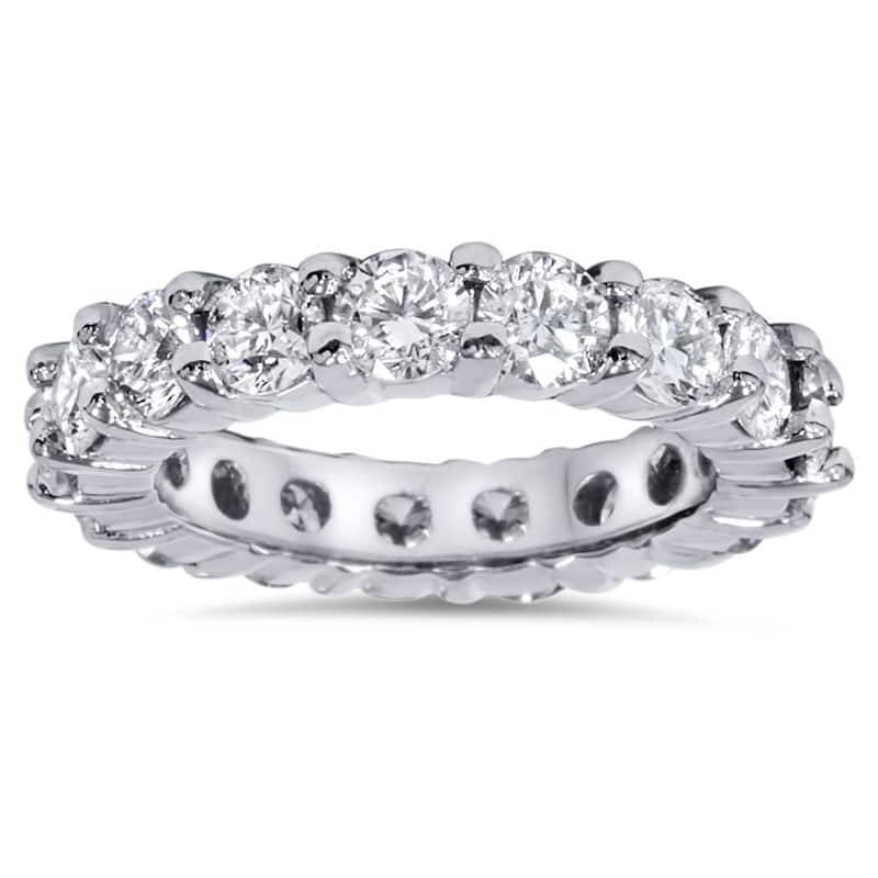 4Ct TW Round Diamond Platinum Eternity Ring Wedding Band Lab Grown