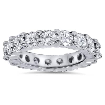 4Ct TW Round Diamond Platinum Eternity Ring Wedding Band Lab Grown