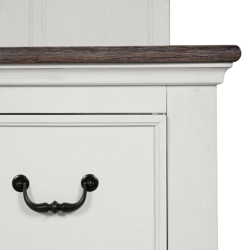 Furniture of America Eryndor Modern Farmhouse 5-Piece White Solid Wood Platform Bedroom Set