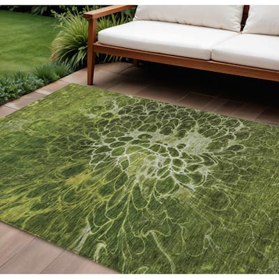 HomeRoots Abstract Transitional Rectangle Outdoor Rug