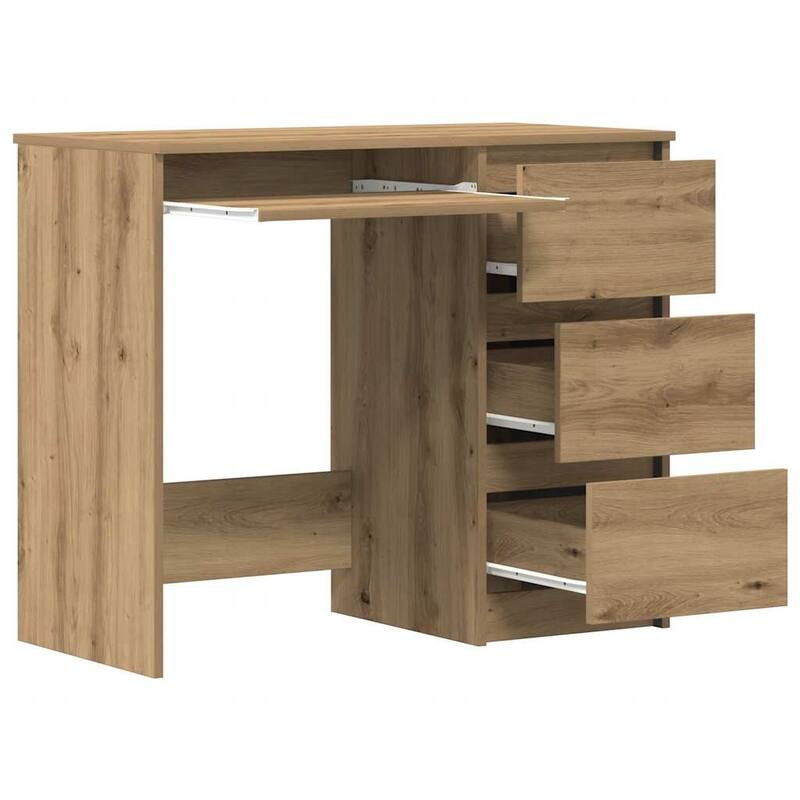vidaXL Desk Artisan Oak Engineered Wood Compact Desk Rectangular