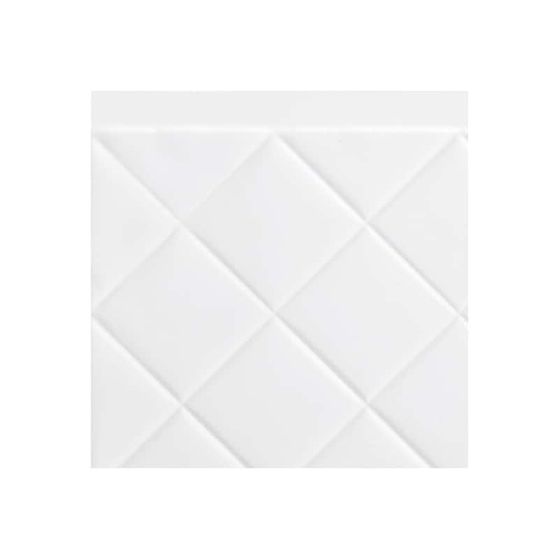 FASÄDE Quilted Decorative Vinyl Backsplash Panel - 6x6 Inch Sample - Matte White