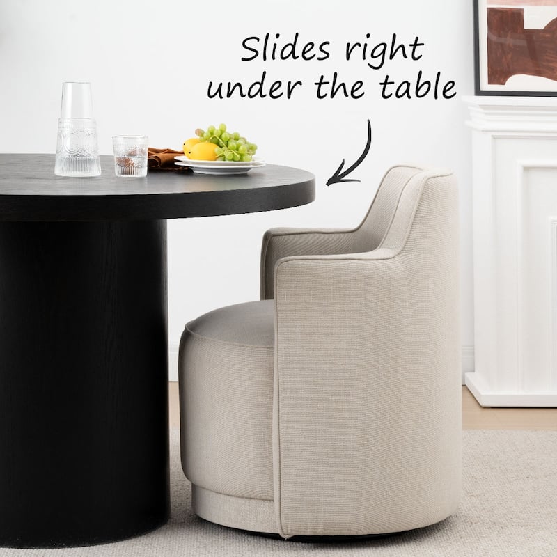 19" Upholstered Swivel Dining Chair(Set of 2)