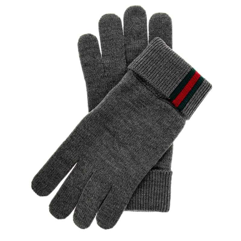 Gucci Men's Wool Gloves with Web - S