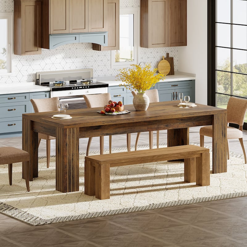 78.7 Inch Dining Table Large Modern Kitchen Table with Heavy Duty Legs