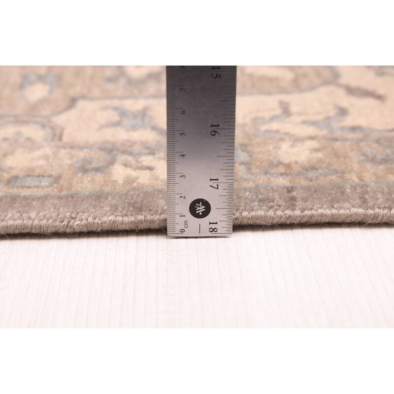 ECARPETGALLERY Hand-knotted Mirzapur Dark Grey Wool Rug - 7'11 x 9'10