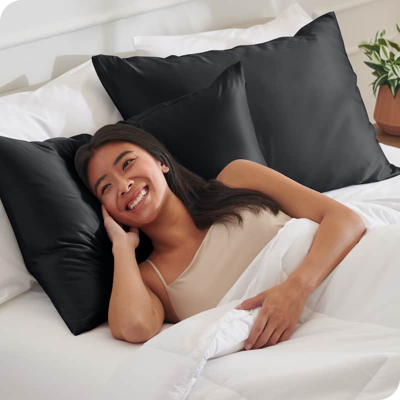 Bare Home Poly Satin Pillowcase Set for Hair and Skin (Set of 2)
