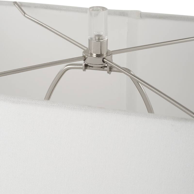 Free Flowing Table Lamp with Drum Shade - 28.5" - Nickel Finish