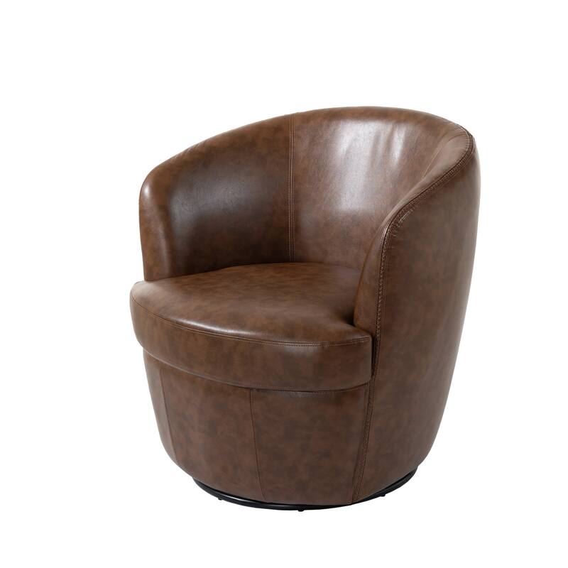 PU Leather Swivel Accent Chair Barrel Chair