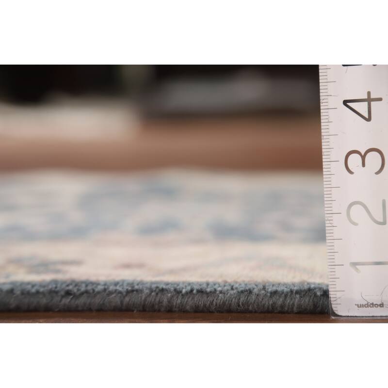 Blue Oushak Style Runner Rug Handmade Wool Carpet - 2'7"x 9'10"