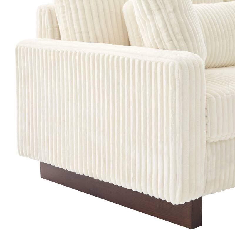 Modern Loveseat Sofa 80.3" Sofa Couch Upholstered Sofa with Four Pillows for Living Room