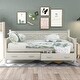 preview thumbnail 3 of 24, Twin Size Wooden Modern and Rustic Casual Style Daybed with 2 Large Drawers,Bed W/X Frame Design,for Apartment, Bedroom