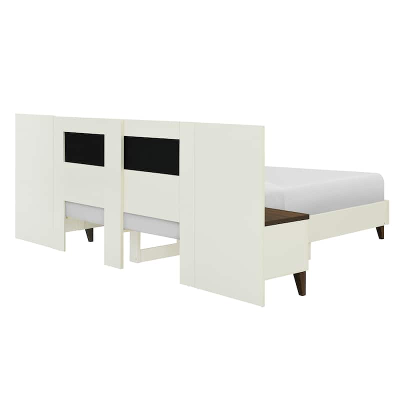Christopher Knight Home- Orinthia Upholstered Bed Frame with 2 Nightstands
