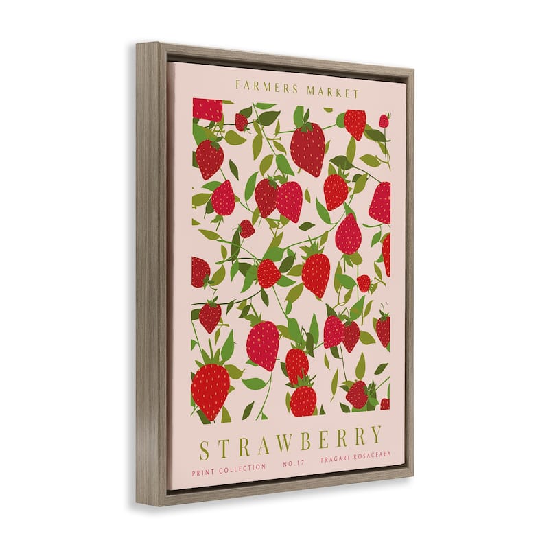 Stupell Strawberry Gallery Print Framed Floater Canvas Wall Art Design By Kamdon Kreations