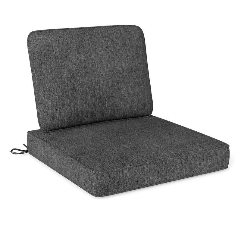 2/4/6/8 Pack Outdoor Chair Cushion Deep Seat &Backrest Pillow Set - Grey - 2 pack