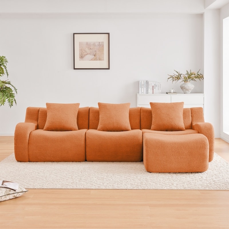Modular High Density Sponge Boneless Cloud Sofa Set for Living Rooms