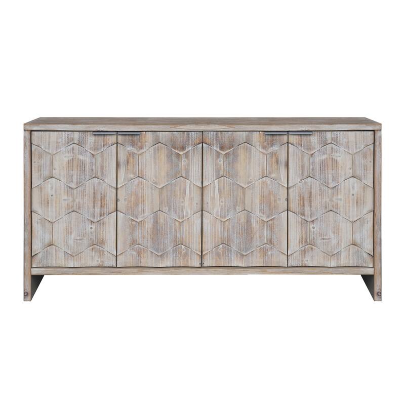 Accent Cabinet 4 Door Wooden Sideboard Buffet Server Storage Cabinet, for Living Room, Entryway, Hallway, Office, Kitchen