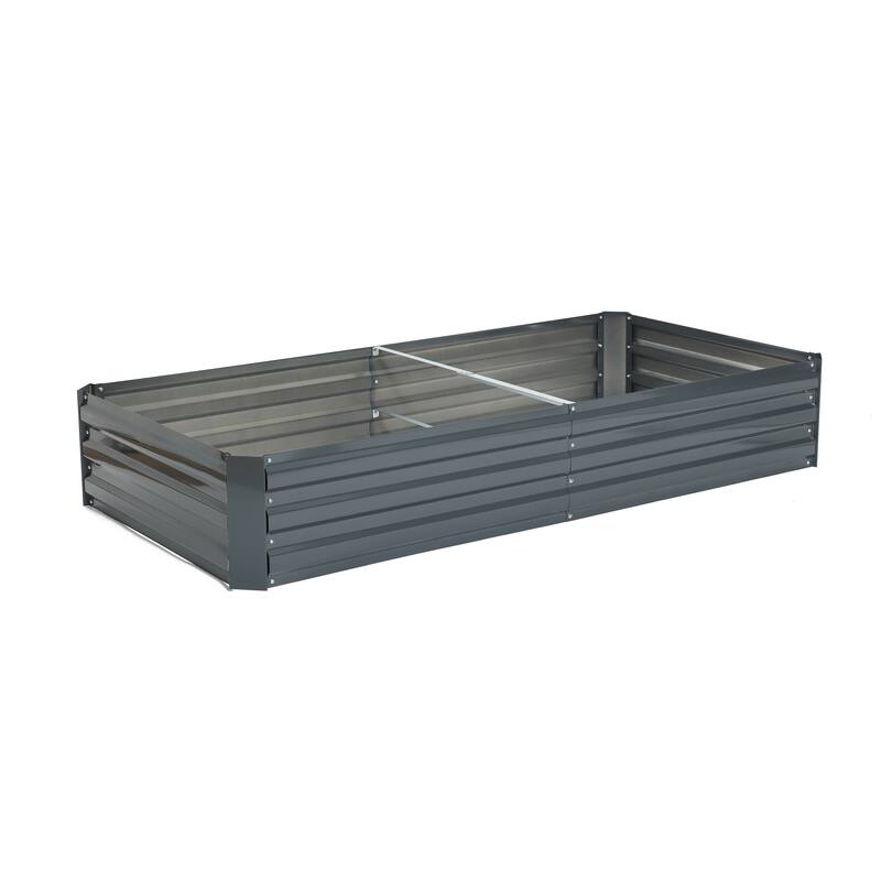 Galvanized Steel Rectangular 6-Ft x 3-Ft Raised Garden Bed Planter - 6' x 3'