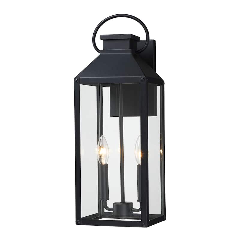 Wiley 2-Light Black Outdoor Wall Lantern Sconce Light - 20.5'' H - 20.5'' H