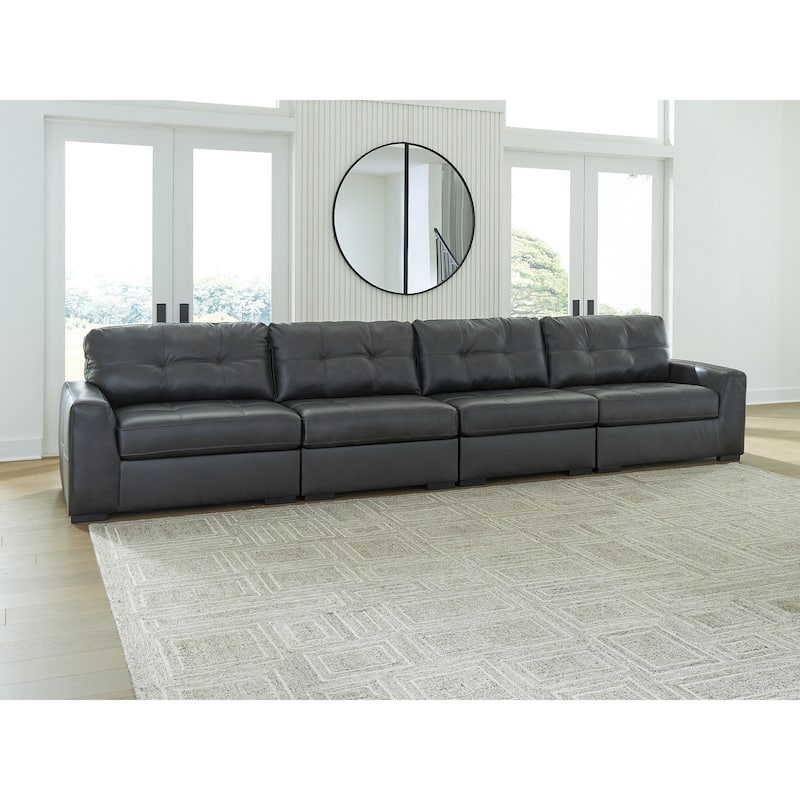 Signature Design by Ashley Brindley Pier Black 4-Piece Sectional Sofa - 176"W x 39"D x 40"H