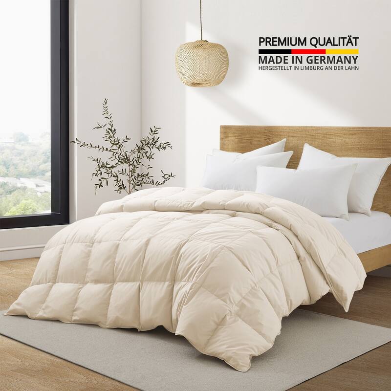 All Season Organic Cotton Down & Feather Comforter Made in Germany