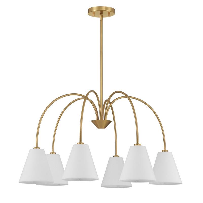 6-Light Chandelier By Trade Winds - Natural Brass
