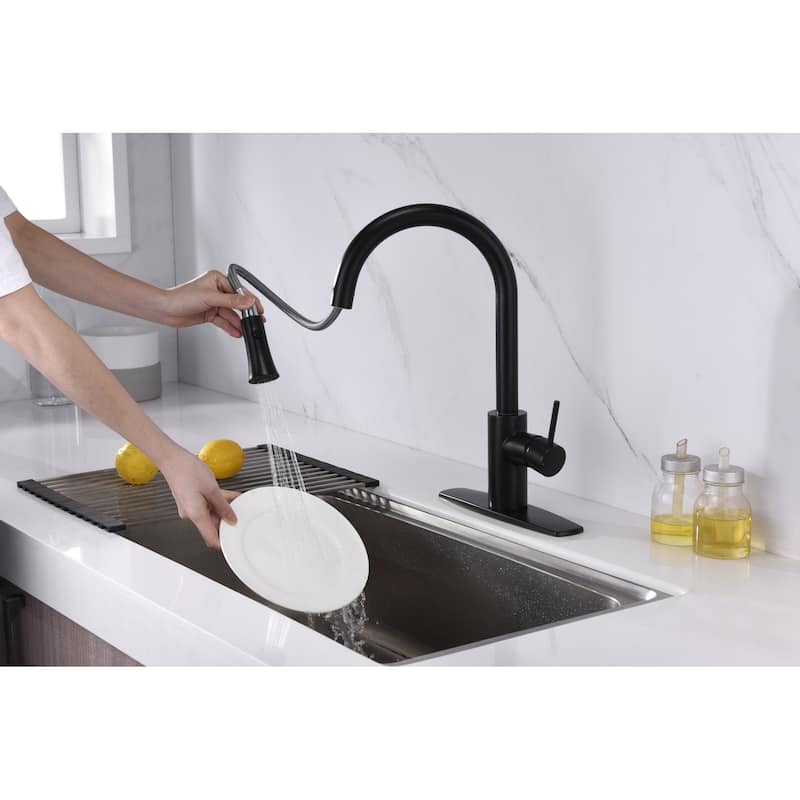 Ultra Faucets Euro Collection Single-Handle Kitchen Faucet With Pull-Down Spray