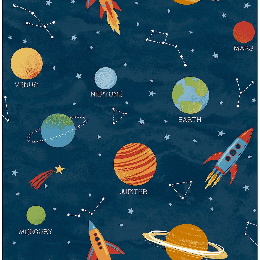 Advantage Solar System Blue Outer Space Wallpaper