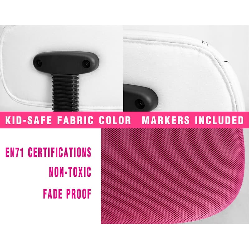 Kids Rolling Drawing Desk & Chair Set Colorful Rotating Upholstered Student Office Computer Chair for Children