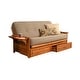 preview thumbnail 66 of 67, Copper Grove Dixie Oak Full-size 2-drawer Futon Frame with Mattress