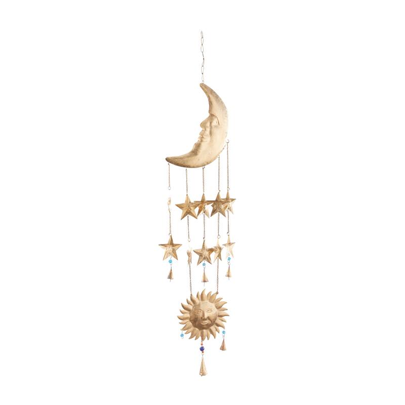Gold Iron Eclectic Windchime 32 x 11 x 1