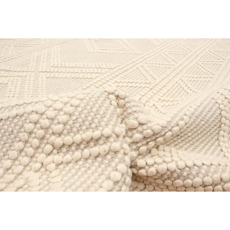 ECARPETGALLERY Braid weave Sienna Cream Wool Rug - 5'3 x 7'6