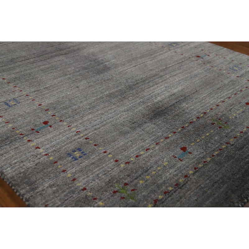 Gabbeh Indian Rug Handmade Bedroom Grey Wool Carpet - 3'10" x 5'10" - 3'10" x 5'10" - Grey