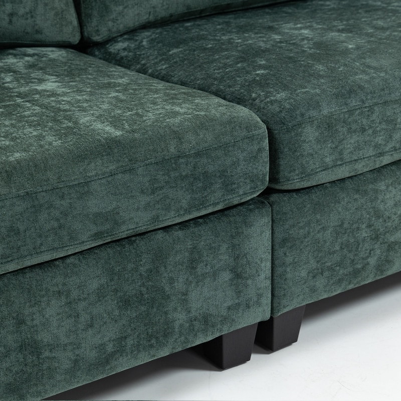 111.42" Chenille Upholstered Three Seater Sofa