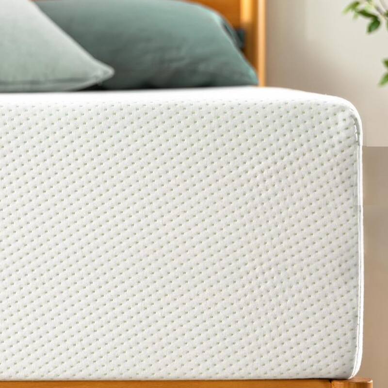 10 Queen Green Tea Memory Foam Mattress in Box, Fiberglass Free, White(Bed not included)