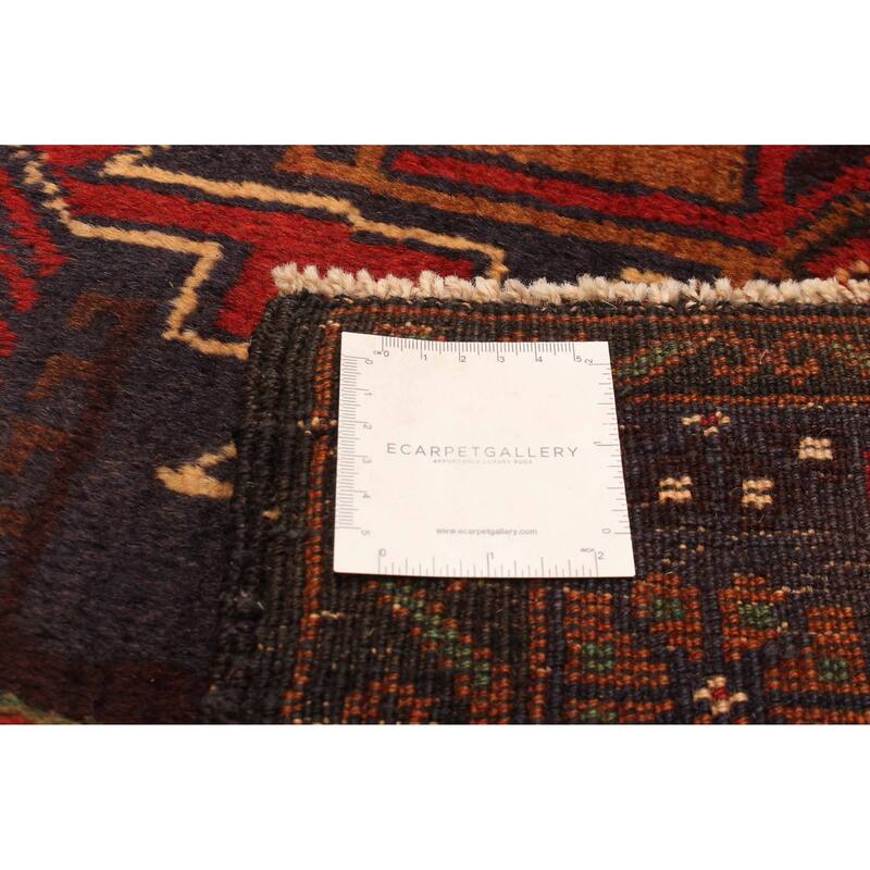 ECARPETGALLERY Hand-knotted Baluch Red Wool Rug - 3'7 x 6'4