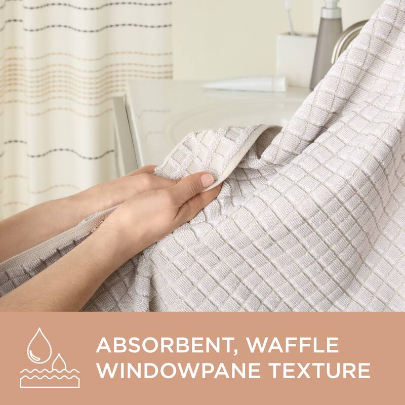 TOWN & COUNTRY EVERYDAY 6-Piece Textured Windowpane Set, 2 Bath, 2 Hand, 2 Wash, 100% Cotton