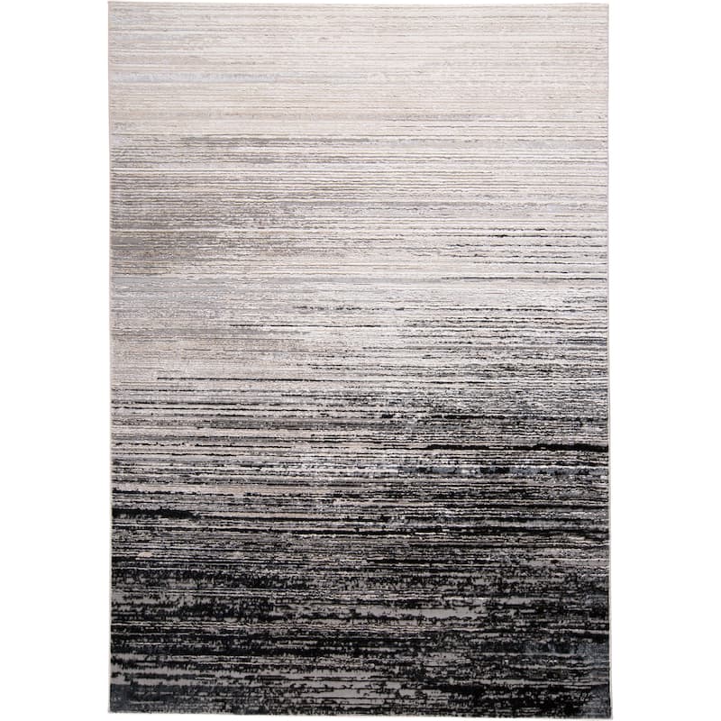 Grand Bazaar Orin Machine Made Abstract Modern Area Rug - 6'7" x 9'6" - Black/Gray