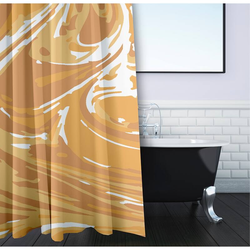71 x 74-inch Marble Geometric Print Shower Curtain