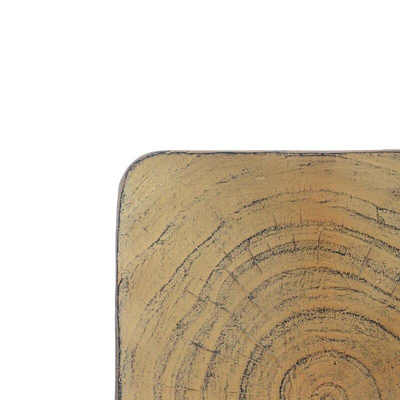 Unique Hollow Twisted Spiral Shape Side Table with Wood Grain Texture