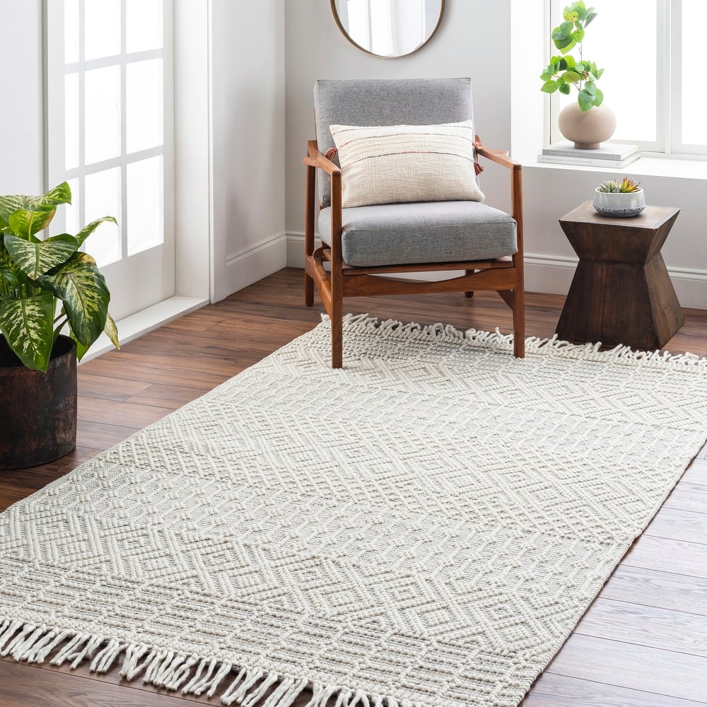 Thackery Handmade Farmhouse Stripe Wool Area Rug