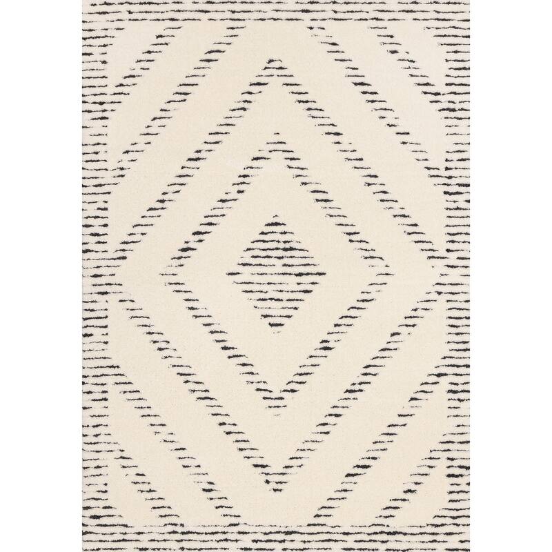 HomeRoots Geometric Modern Rectangle Area Rug - 5' X 8'