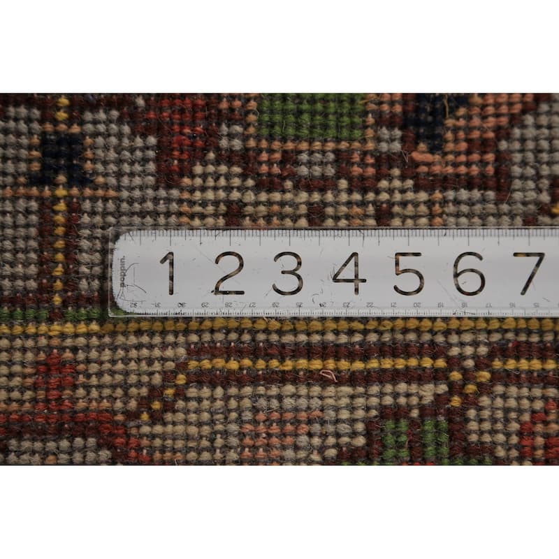 Transitional Beige Oushak Indian Foyer Rug Hand-Knotted Wool Carpet - 2'11"x 5'0"