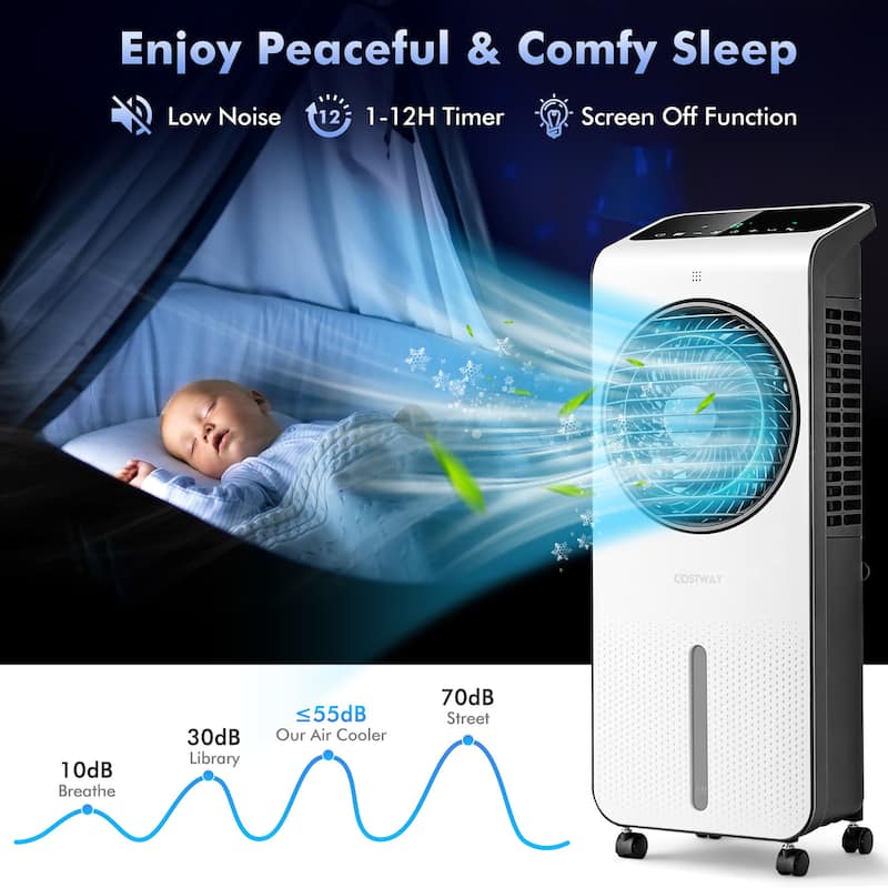 Costway Evaporative Air Cooler 3-in-1 Portable Swamp Cooling Fan w/