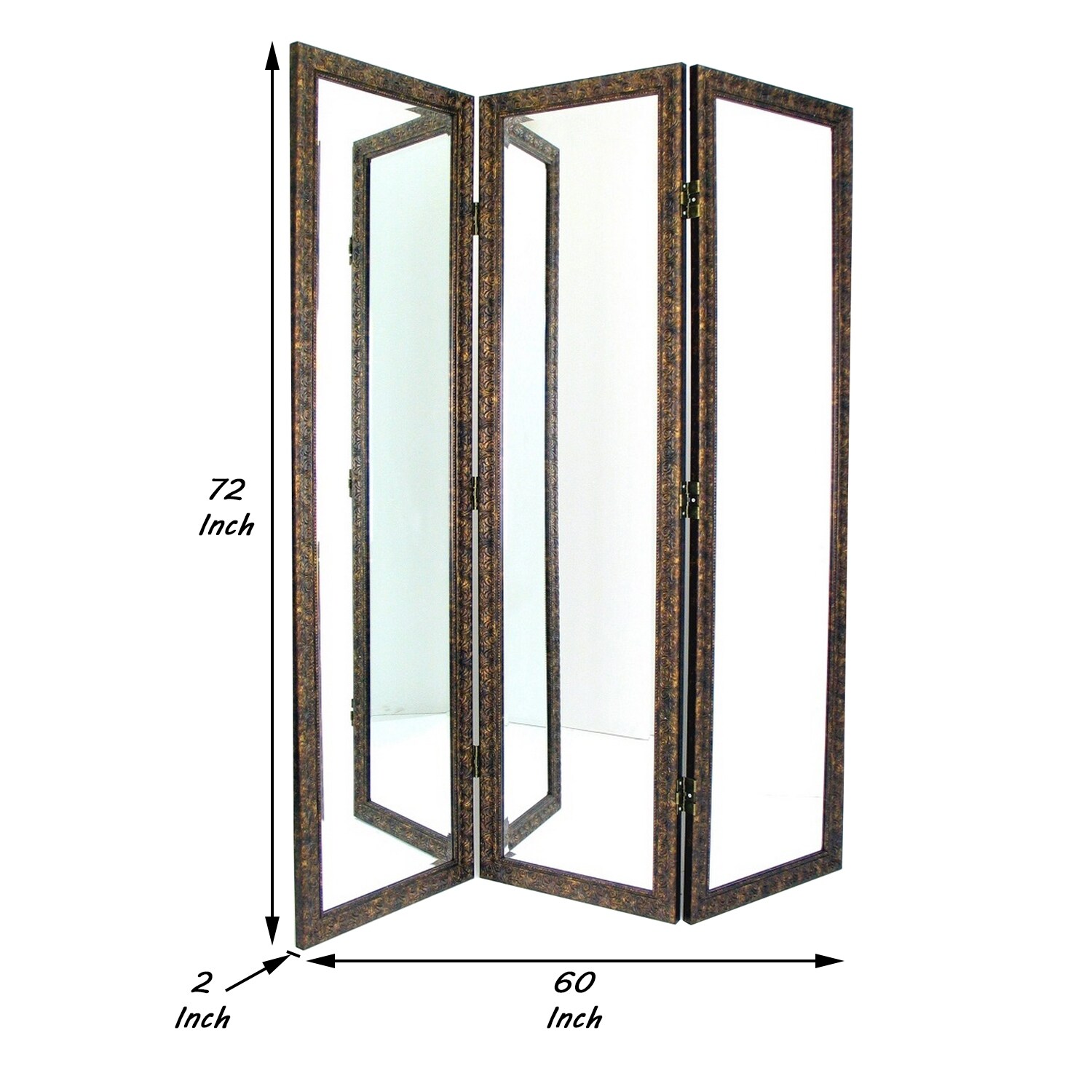 Full Size Dressing Screen with Panel Resin Engraved Frame, Bronze On  Sale Bed Bath  Beyond 33983812