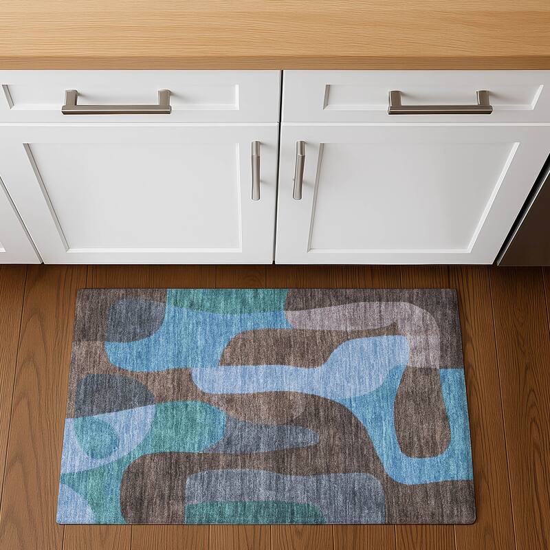 Premium Washable Super Soft Contemporary Siena Mayfield Rug - Brown - 1'8" x 2'6"