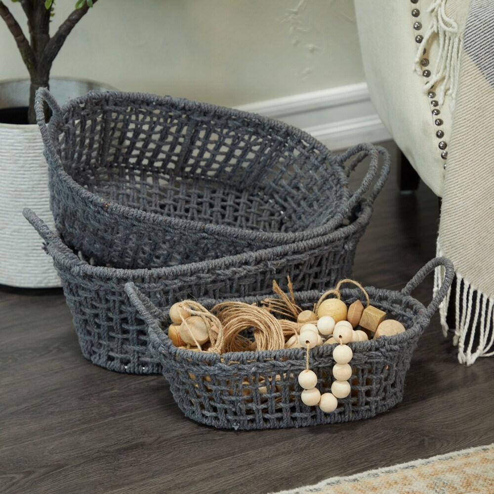Gray basket for best sale blankets