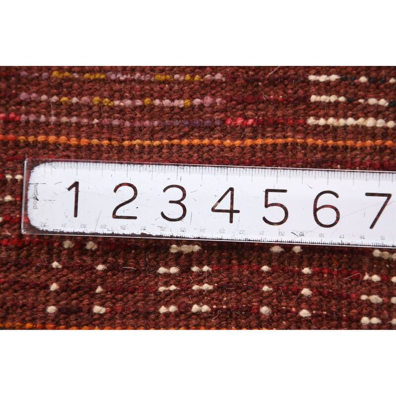 Geometric Red Moroccan Oriental Area Rug Hand-Knotted Wool Carpet - 6'10" x 9'7"