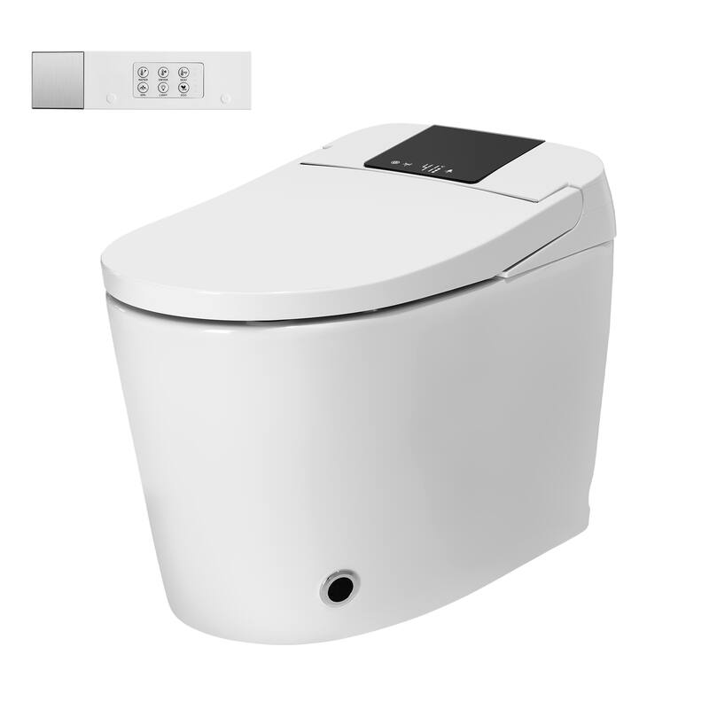 Smart Toilet with UV Sterilization, Dual Nozzles, Radar Sensor, Quiet Closing, Heated Seat, Night Light