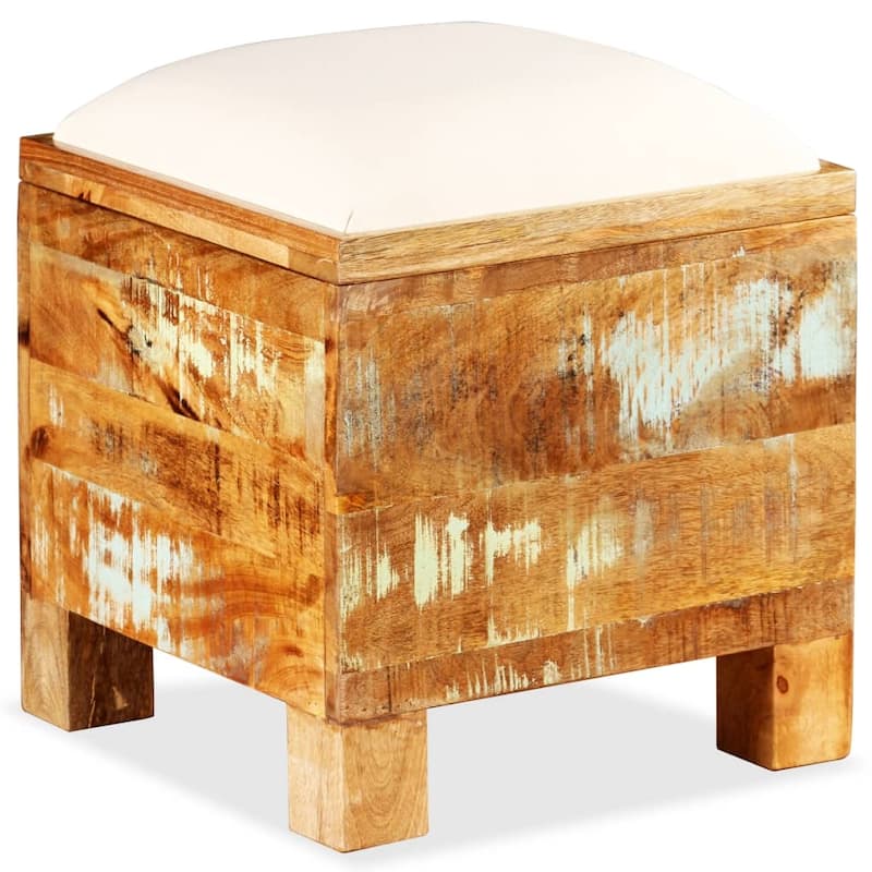 vidaXL Storage Bench Solid Reclaimed Wood 15.7"x15.7"x17.7"